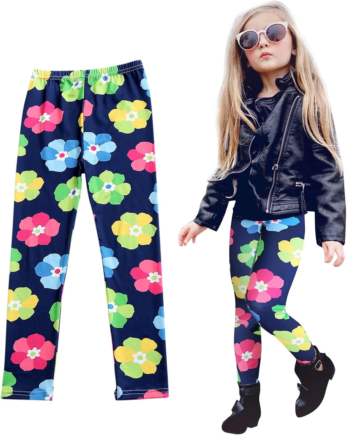 ToddlBy - Wide-Leg Floral Print Fall Spring Loose Pants for KidsBS