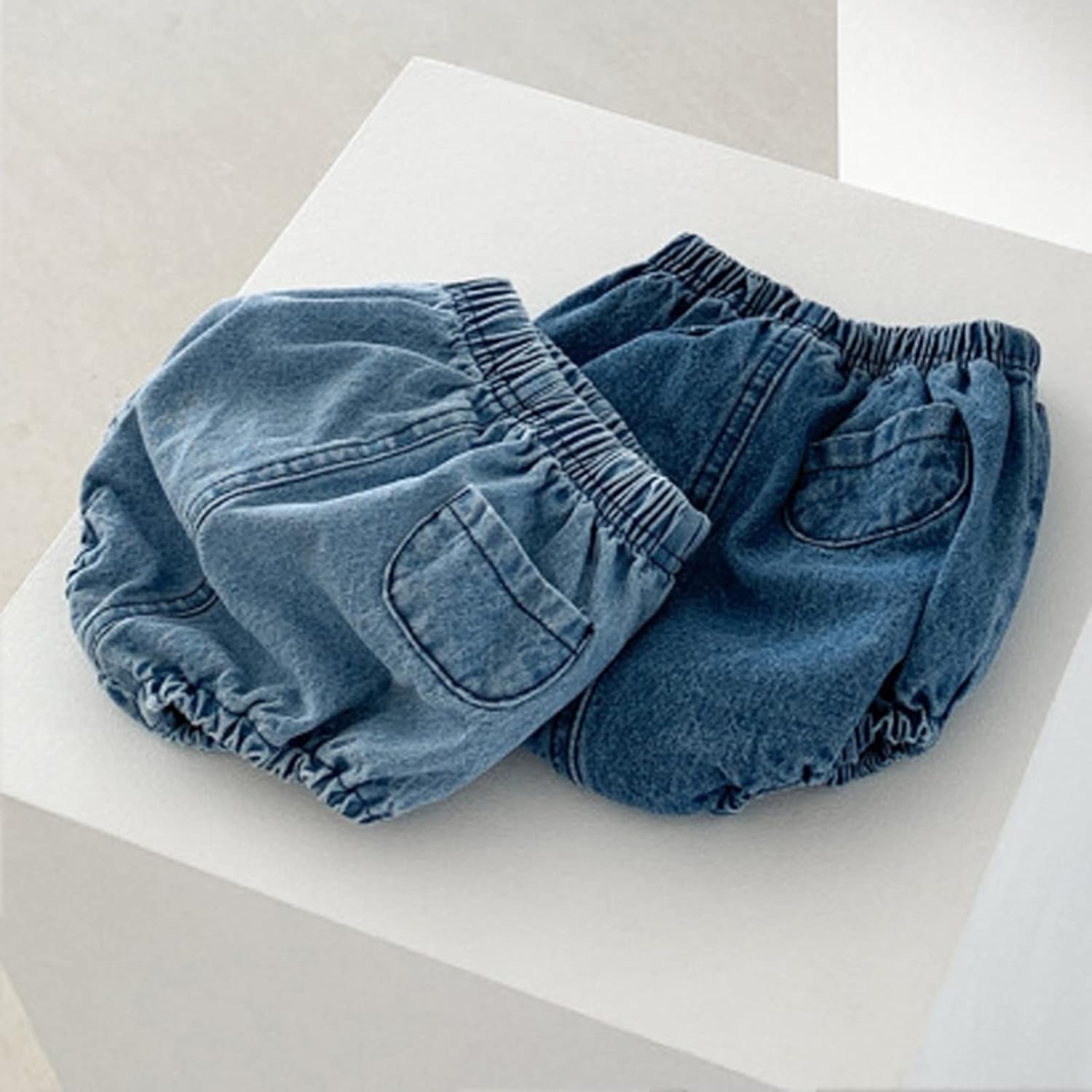 EISHOW Baby Denim Bloomers 2pcs Shorts Set for 0-3 Years