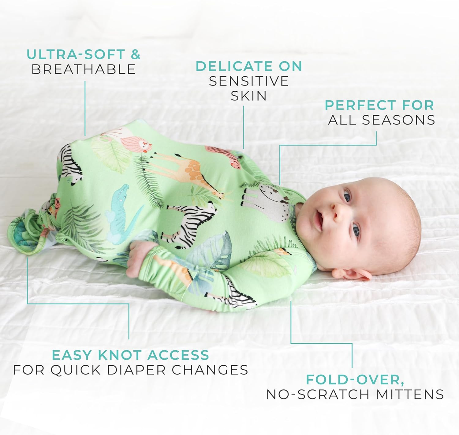 Posh Peanut Newborn Knotted Baby Gown 0-3 Months
