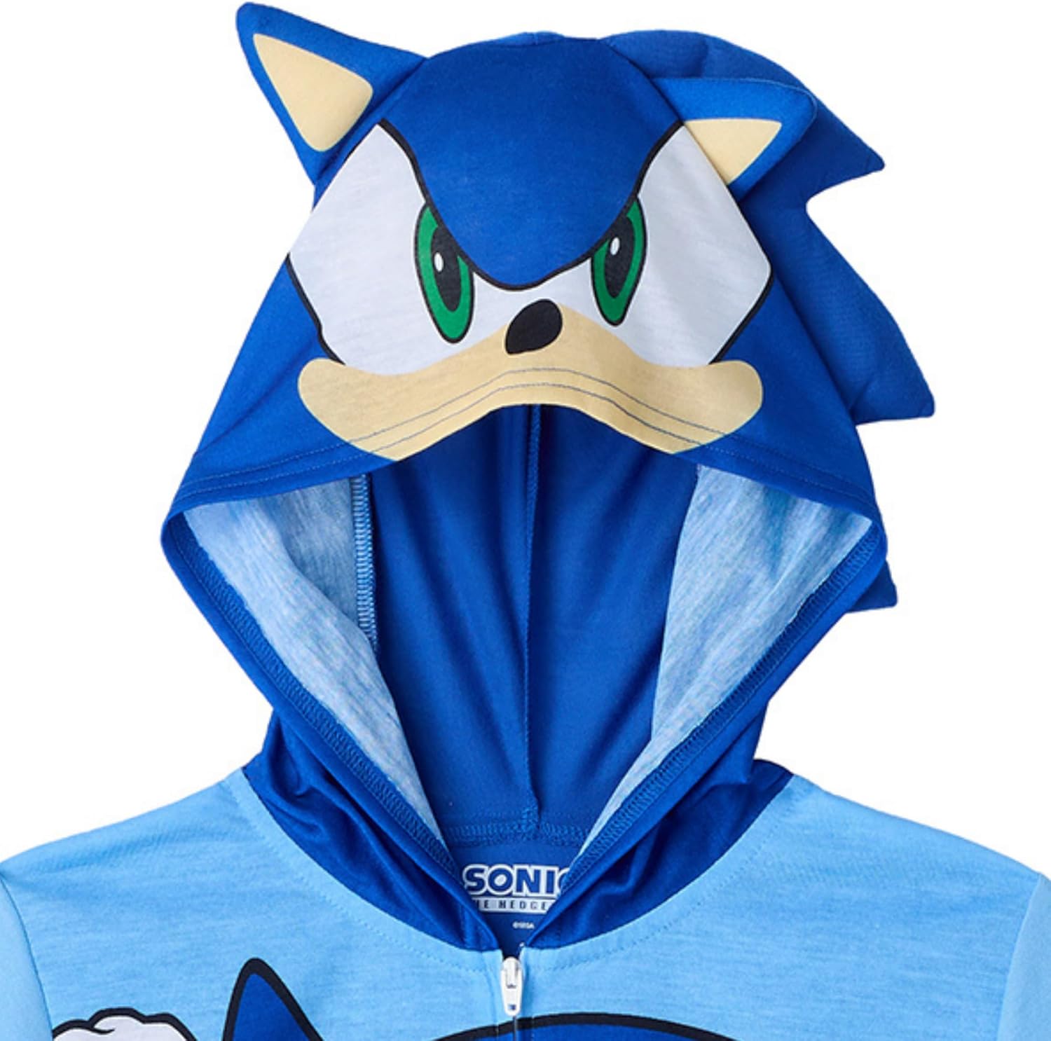 Sonic The Hedgehog Kids Onesie Pajamas - Zip Up Hooded Blanket Sleeper