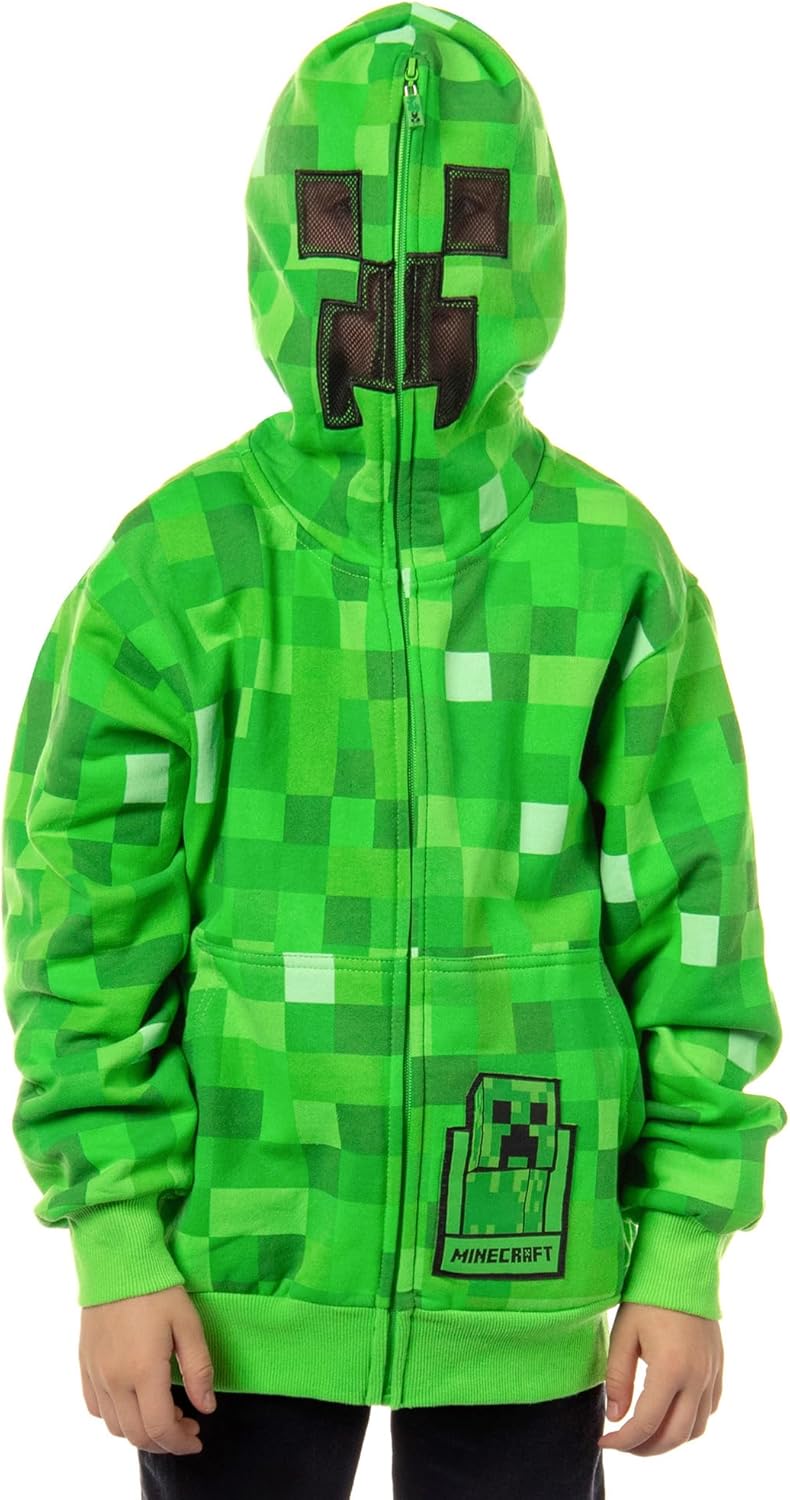 Mad Engine Minecraft Boys I AM Creeper Full-Zip Mathy hoodie