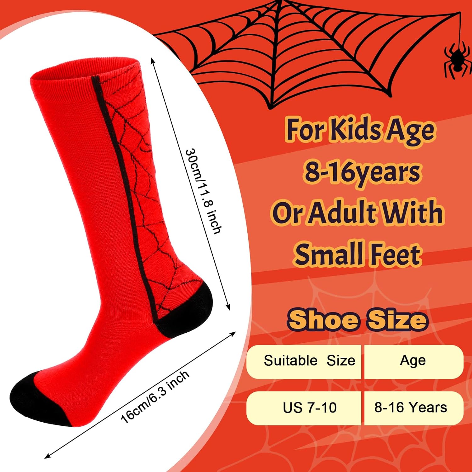 Cutecrop Halloween Spider Socks for Kids 4 Pairs 1