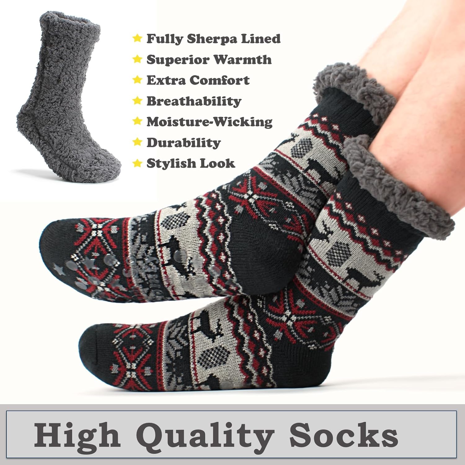 Comfortable Warm Mens Slipper Socks
