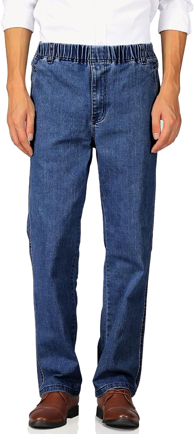 Soojun Mens Elastic Waist Jeans - Comfort Style