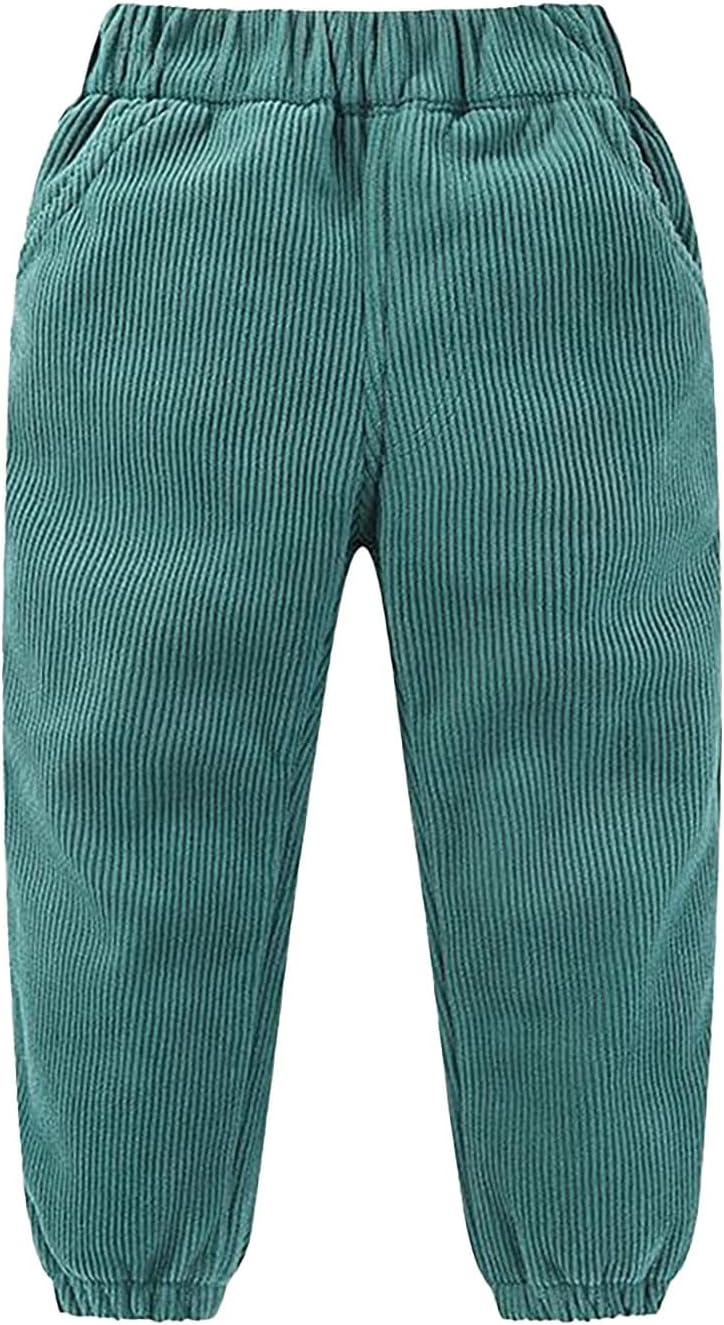 Thermal Fleece Lined Pants for Toddlers Girls Elastic Waistband Bottoms