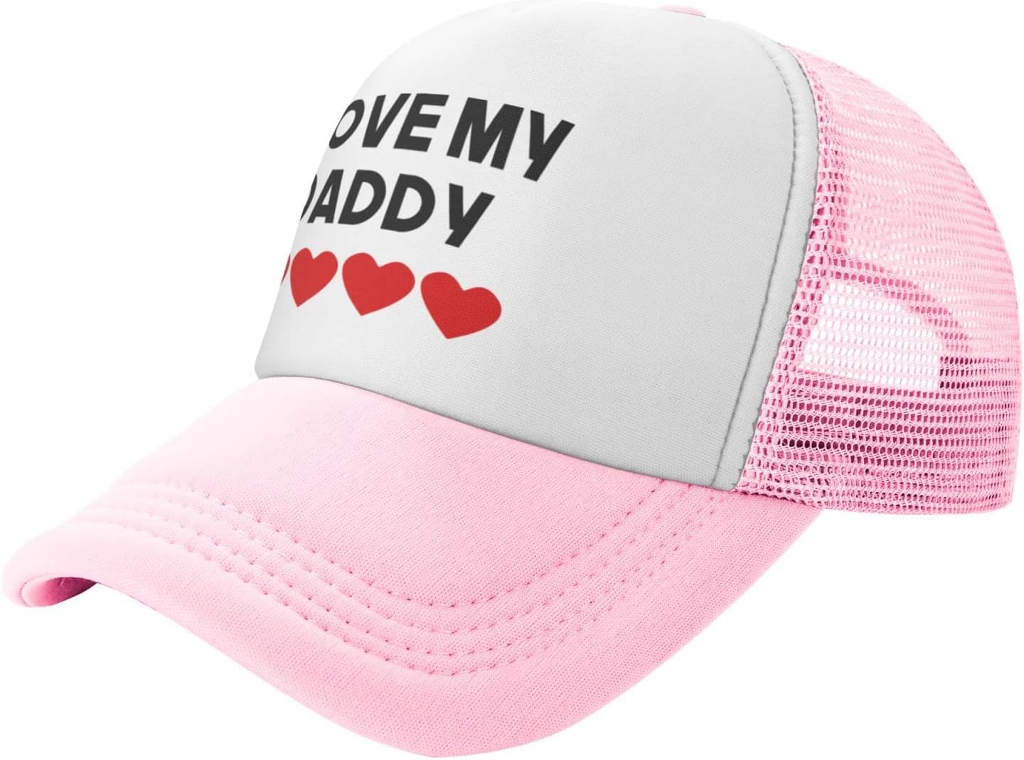 KATAKU Heart I Love My Daddy Toddler Mesh Baseball Cap Pink Summer Fun