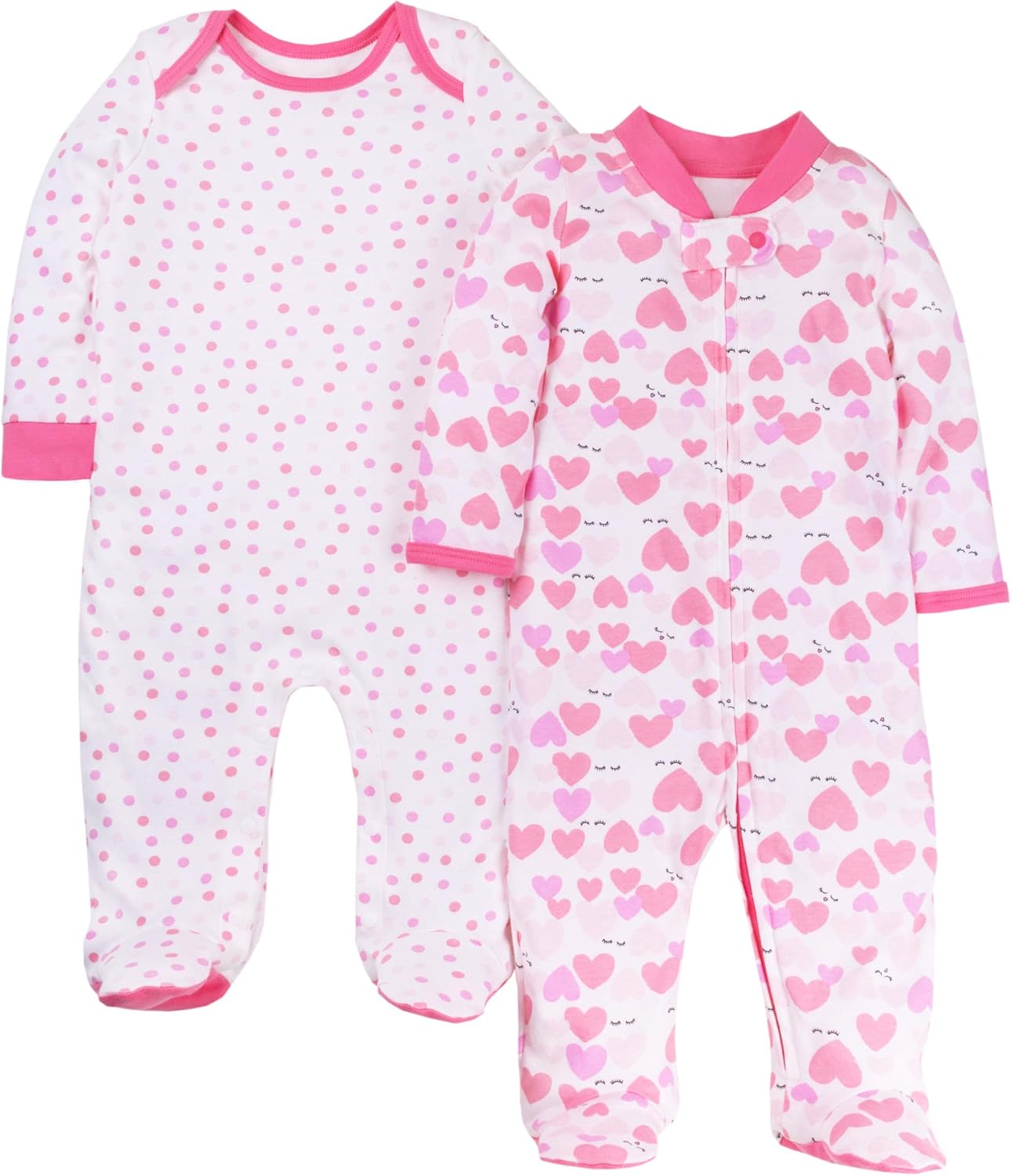 Lamaze Baby Girls Super Combed Natural Cotton Sleep N Play 2 Pk