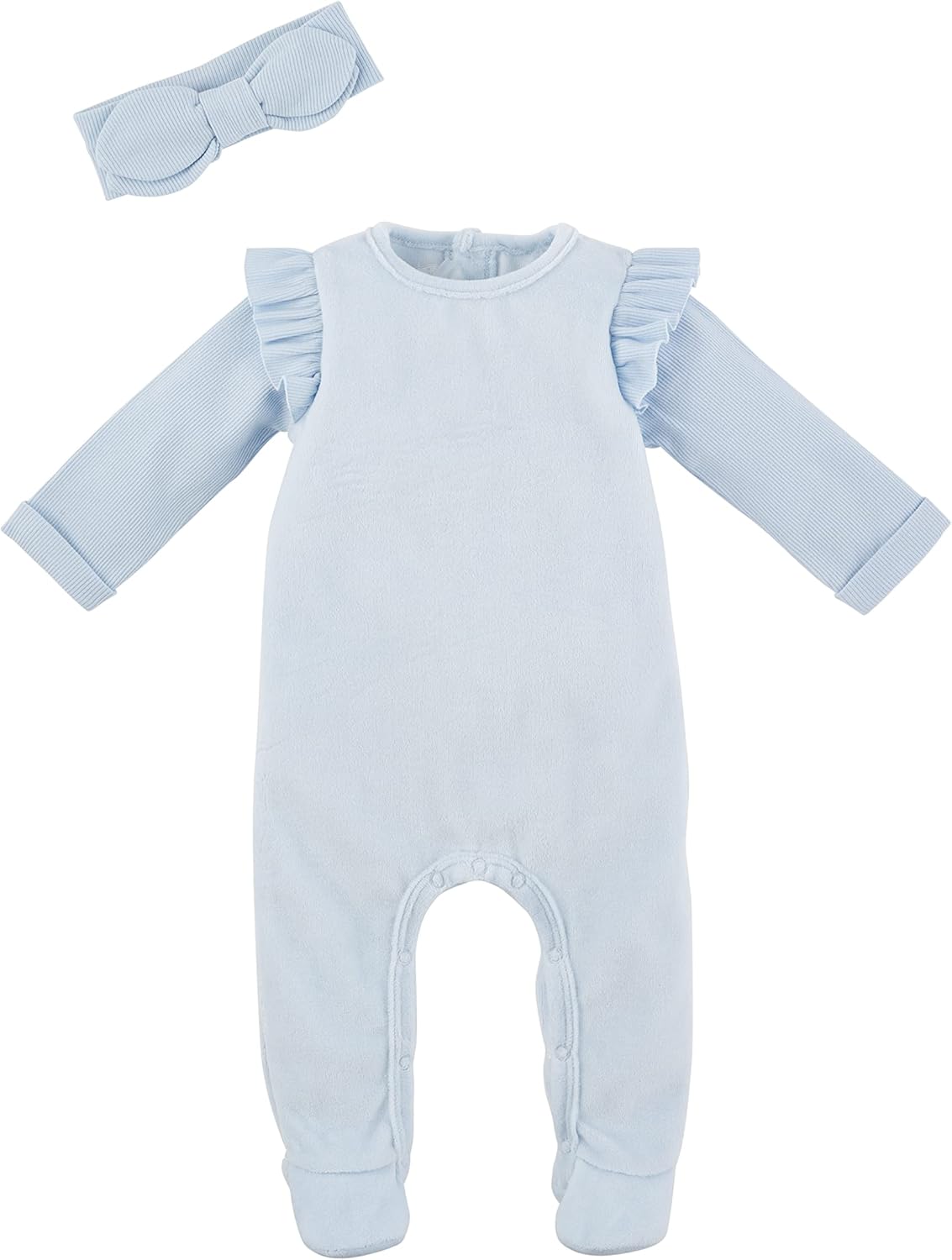 Mud Pie Baby Girls Sleepers Headband Set