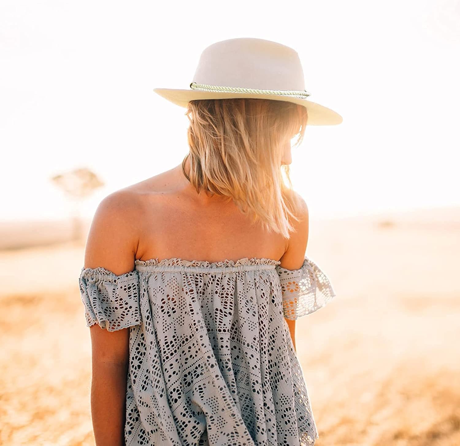 Classic Wide Brim Western Cowboy Hat - Unisex White Perfect for Women Men