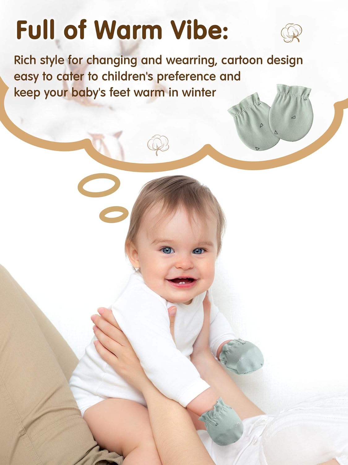 Geyoga 24-Piece Newborn Baby Mittens Girls Boys