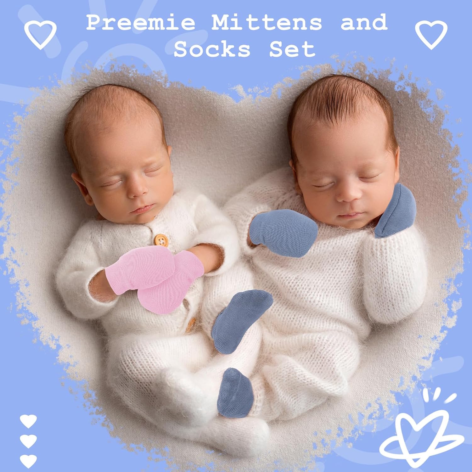 BreathFFY Preemie Mitten Sock Set for Newborns