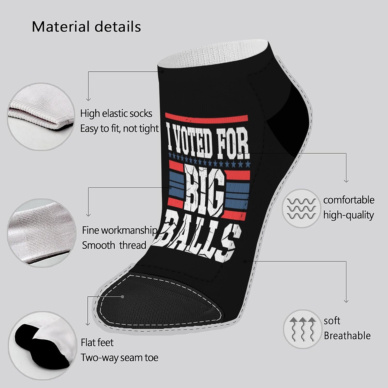 I Voted For Big Ballss Thigh High Socks