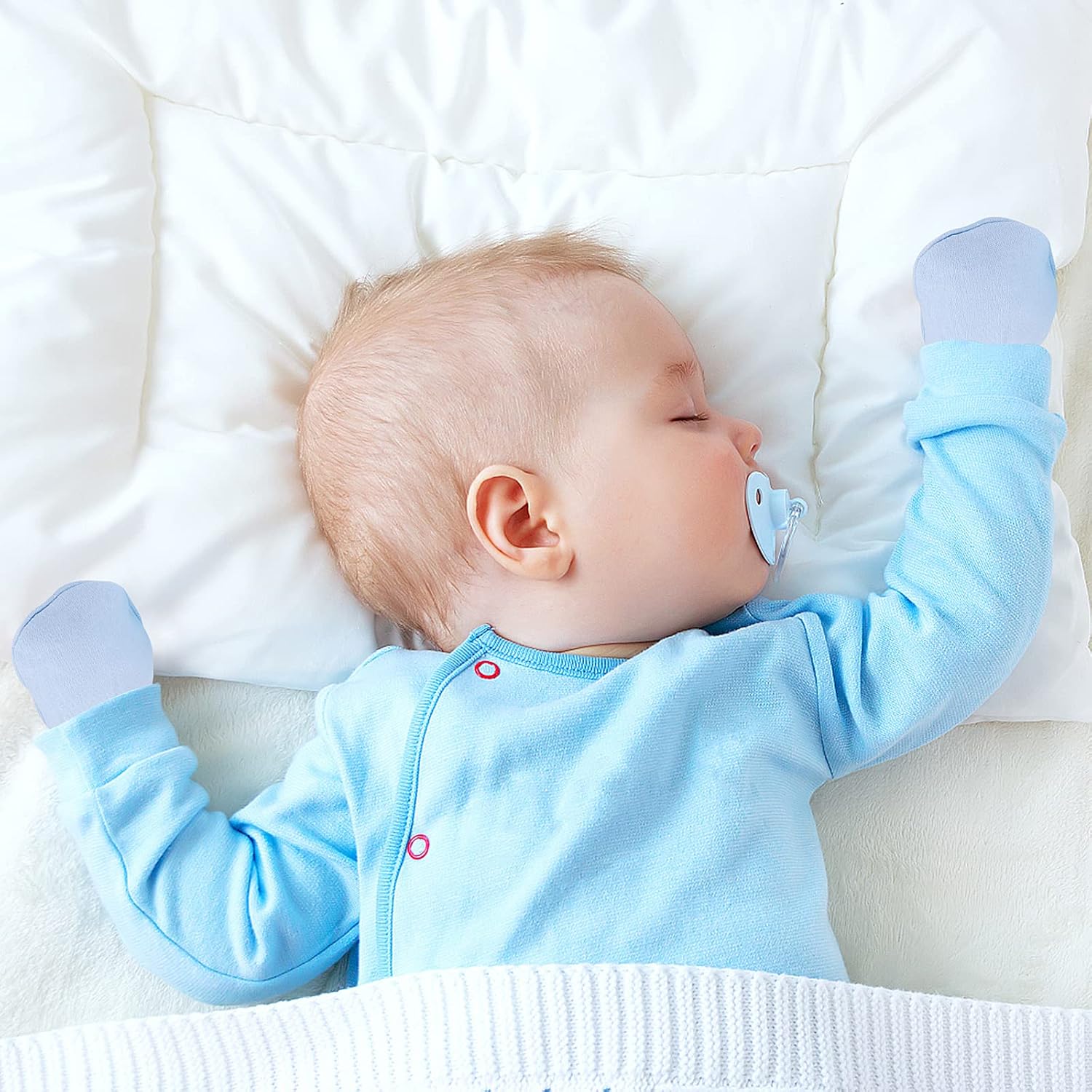 Lusofie 9 Pairs Cotton Baby Mittens for 0-6 Months