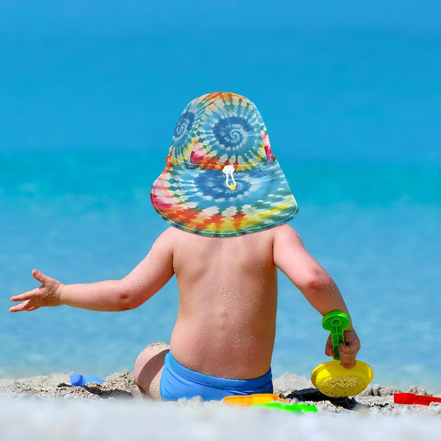 Emelivor Rainbow Tie Dye Spiral Baby Sun Hat
