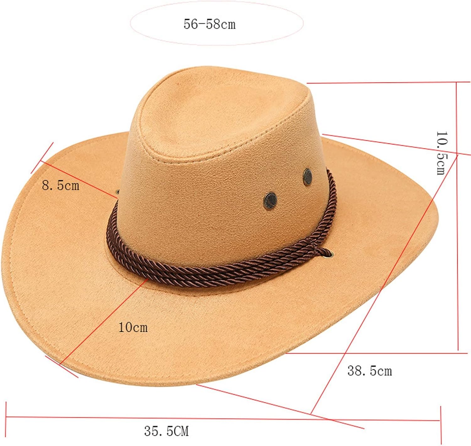Women Men Classic Felt Western Cowboy Cowgirl Hat with Belt Buckle