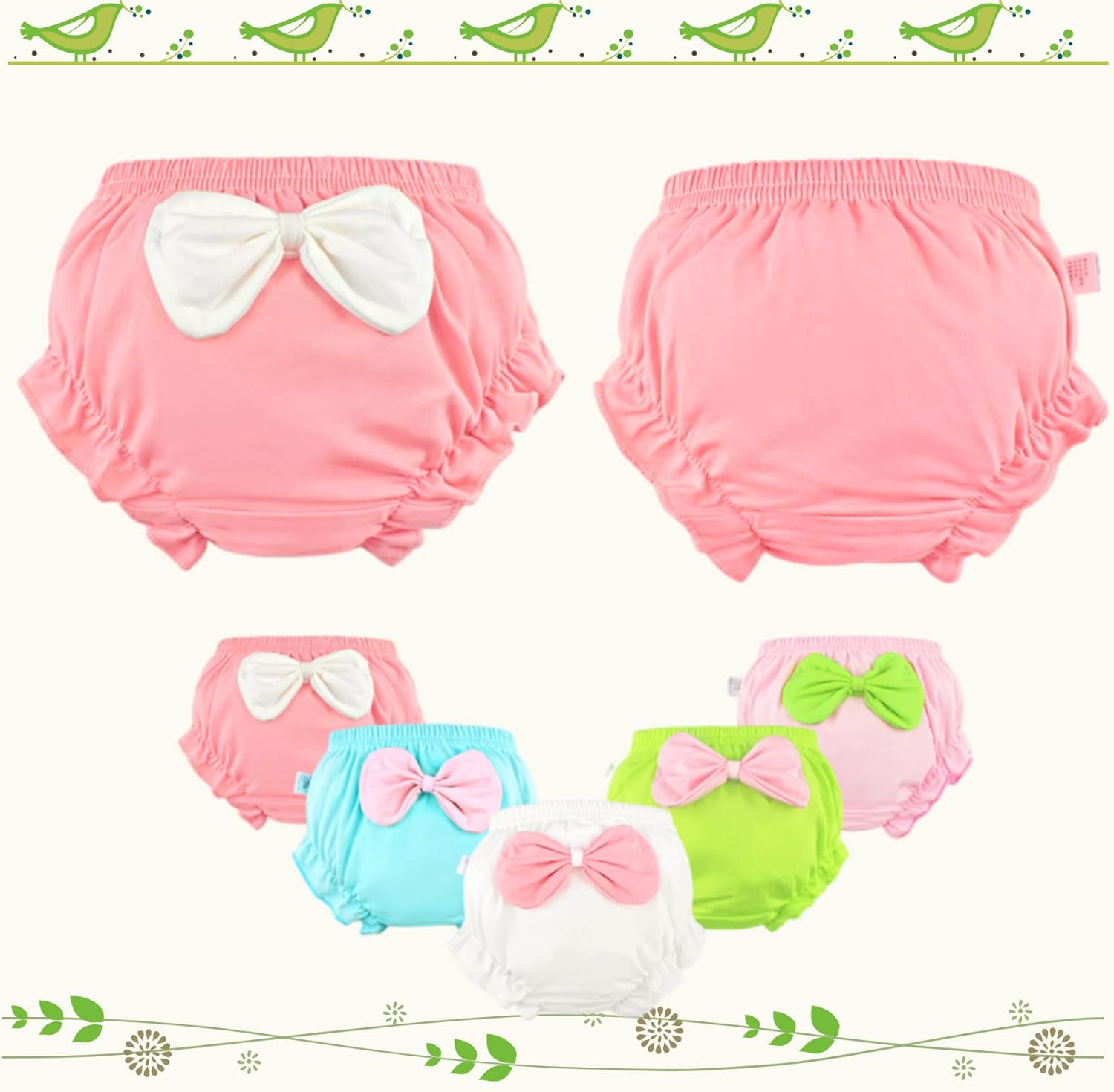 Baby Girls Cotton Bloomers Brief Soft Comfortable and Durable