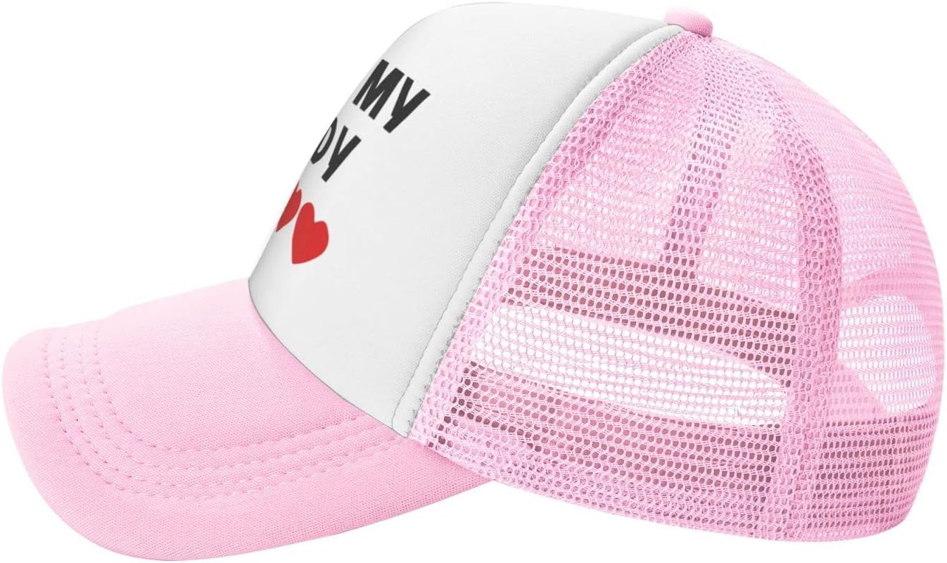 KATAKU Heart I Love My Daddy Toddler Mesh Baseball Cap Pink Summer Fun