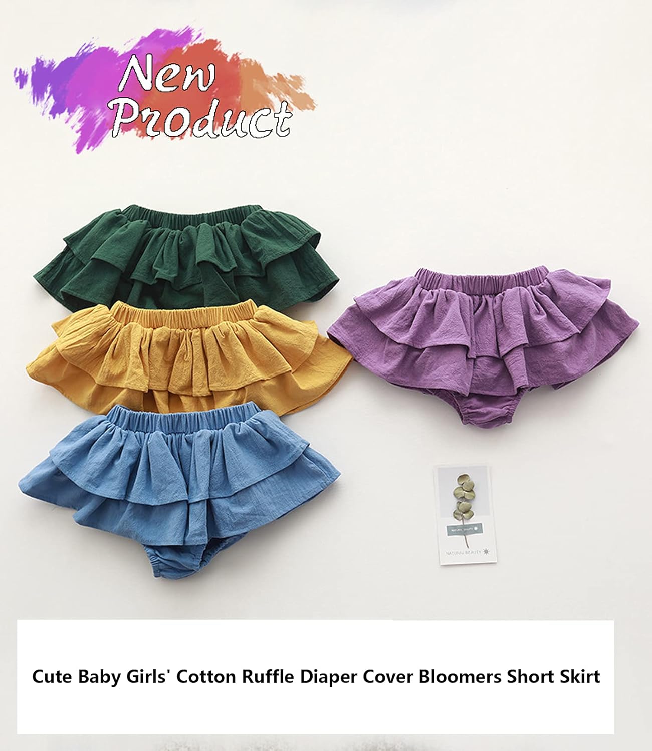 3-Piece Dependency-Free Cotton Ruffle Shorts Set