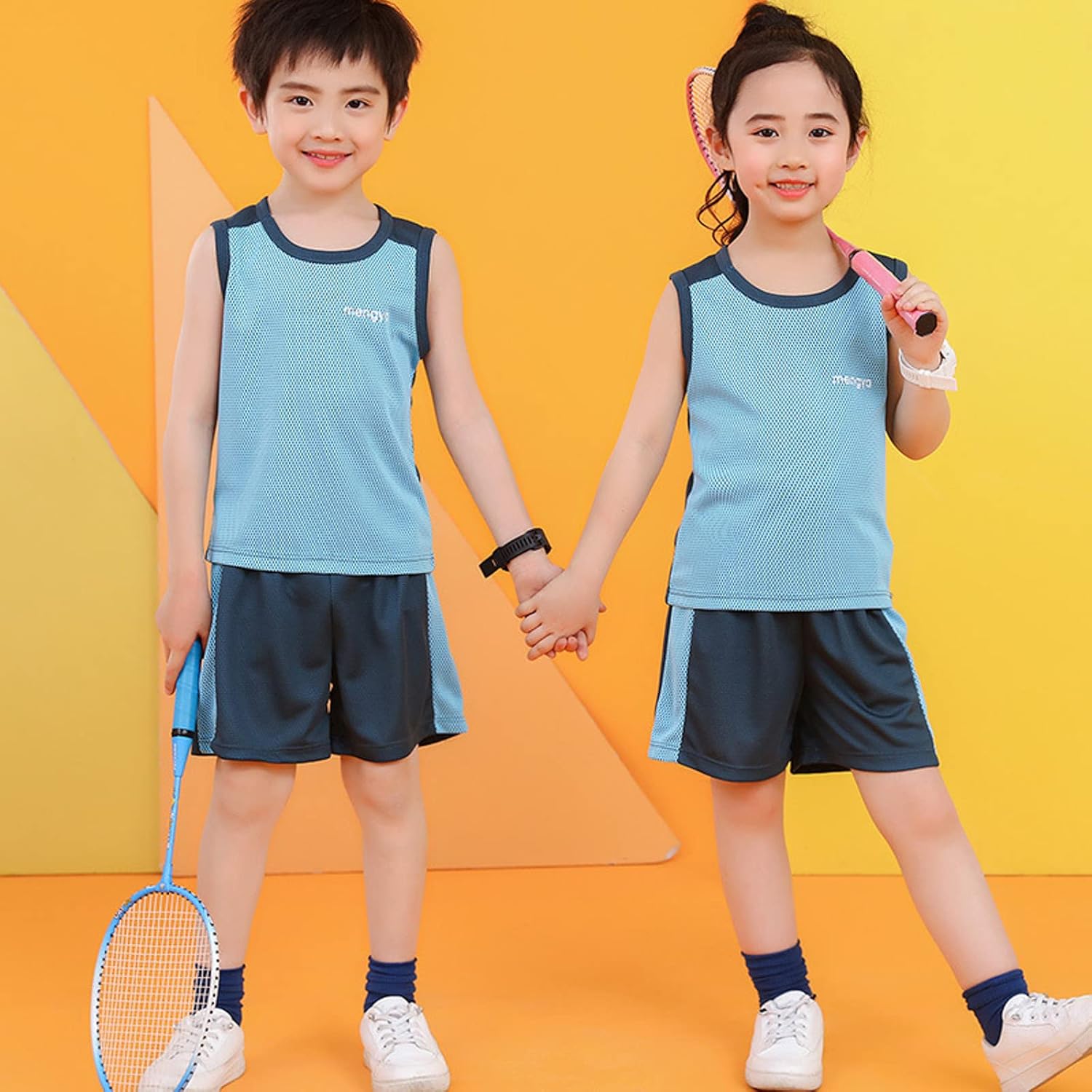 AMIMOJY Toddler Boys Girls Summer Sport Suit Set