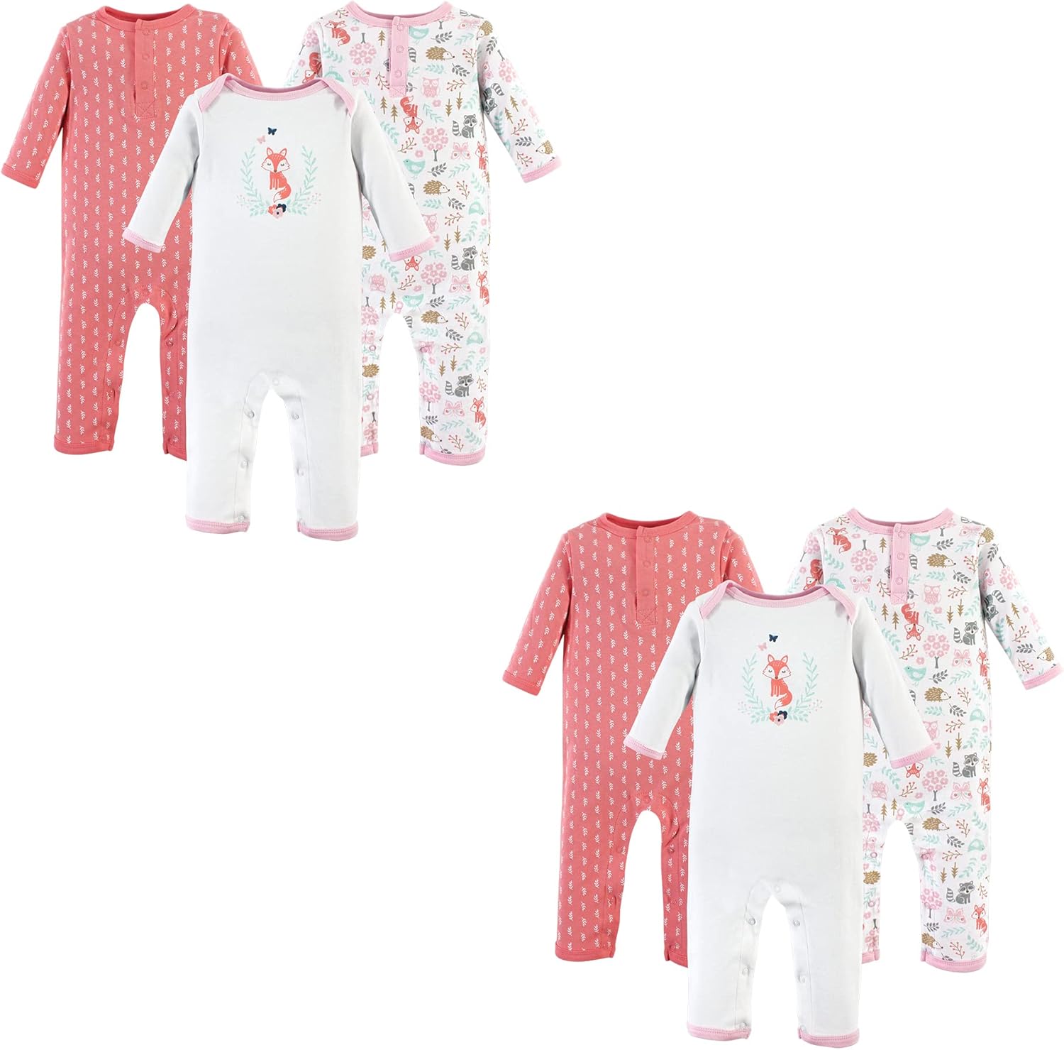 Soft Cozy Hudson Baby Unisex Cotton Rompers for Babies