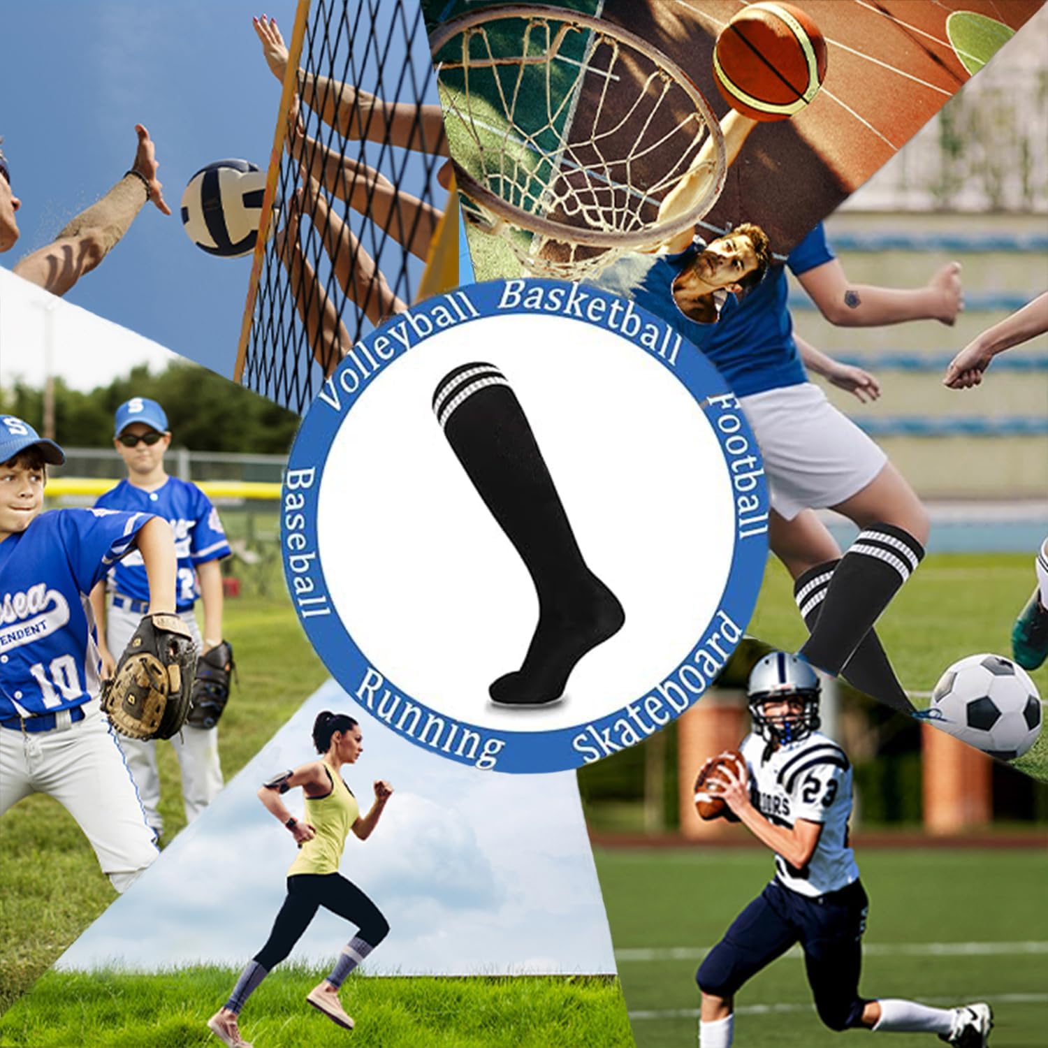 Knee-High Soccer Football Socks for Kids