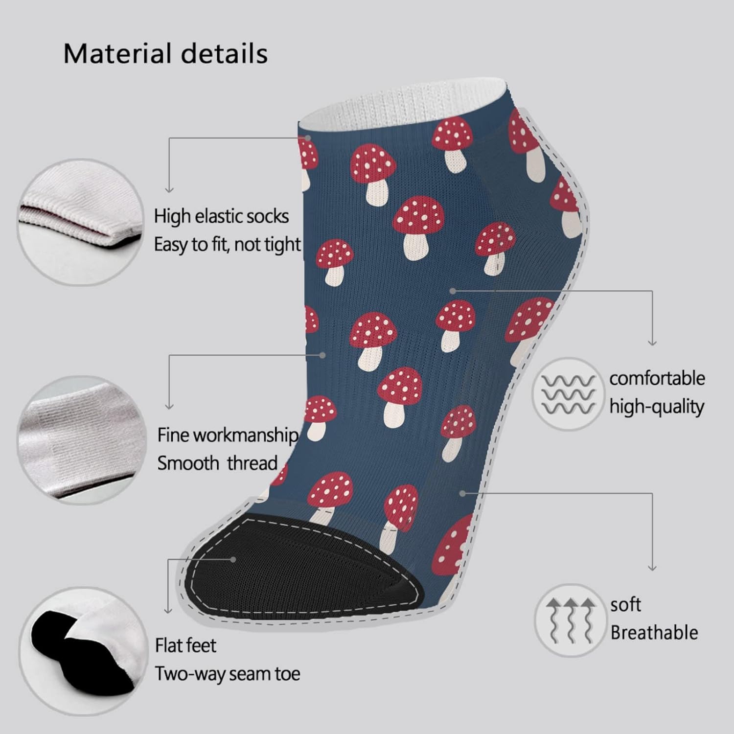 Devor Mushroom Crew Socks