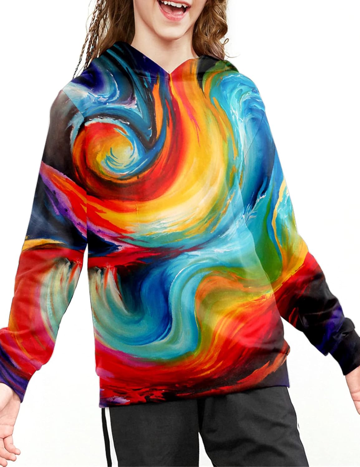Linnhoy 3D Digital Printed Hoodie for Kids - Boys Girls