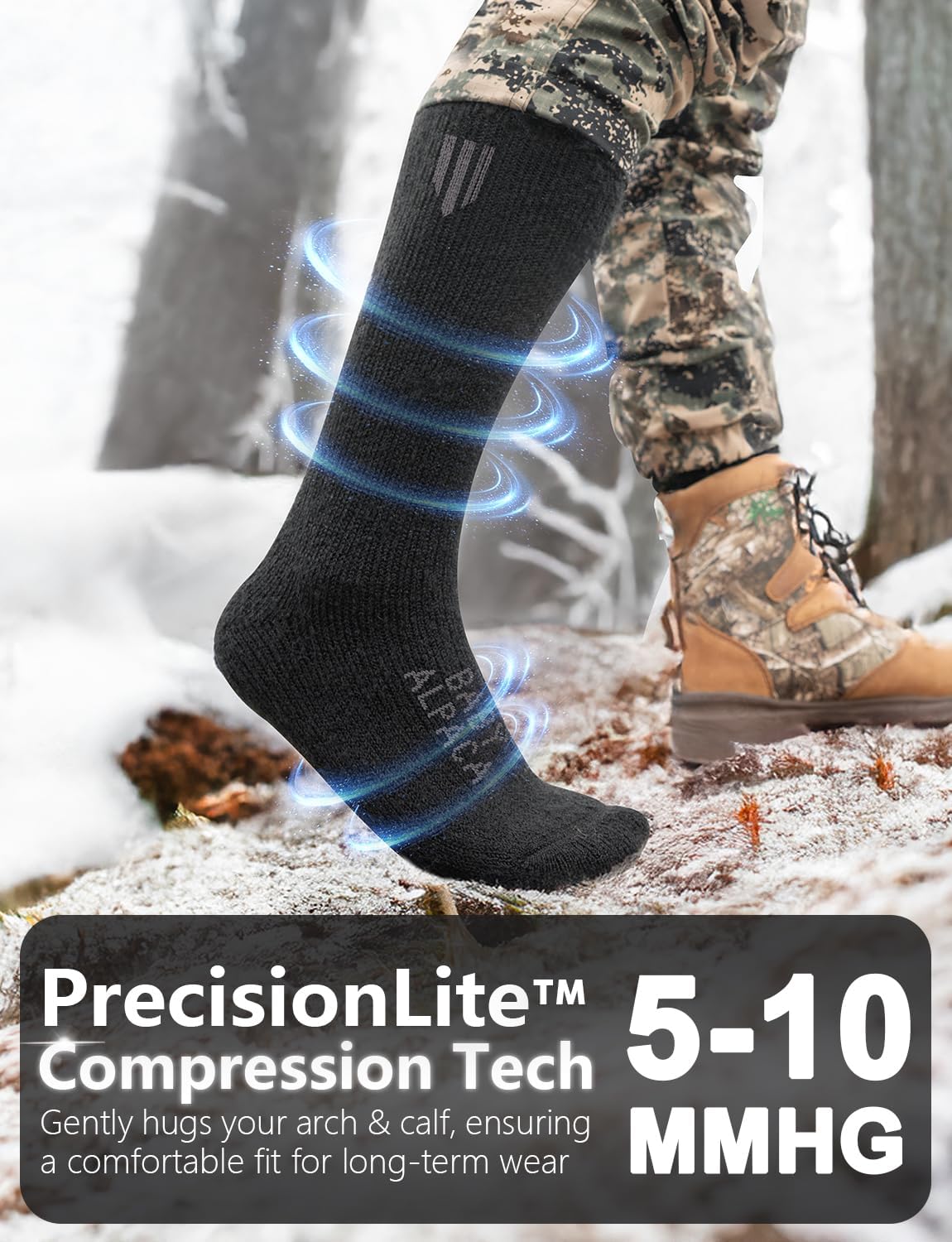 Alpaca Wool Thermal Socks for Warm Success in Winter Hunting