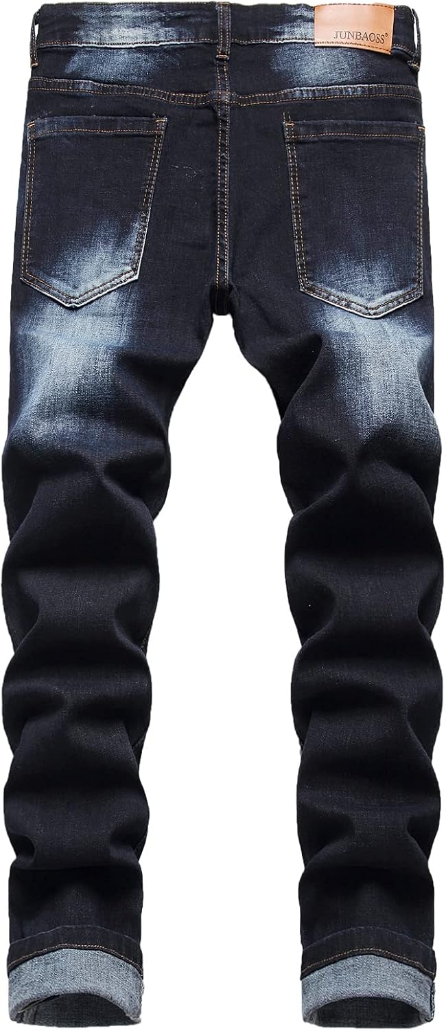 Stylish Slim Fit Mens Jeans - Premium Stretch Ripped Jeans for Men