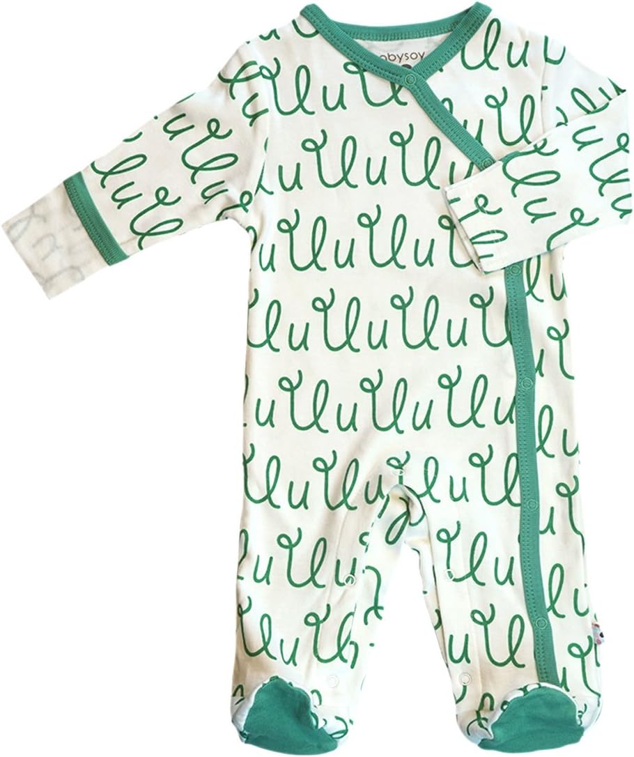 Babysoy Organic Alphabet Footie Onepiece for Newborns 03-06 Months