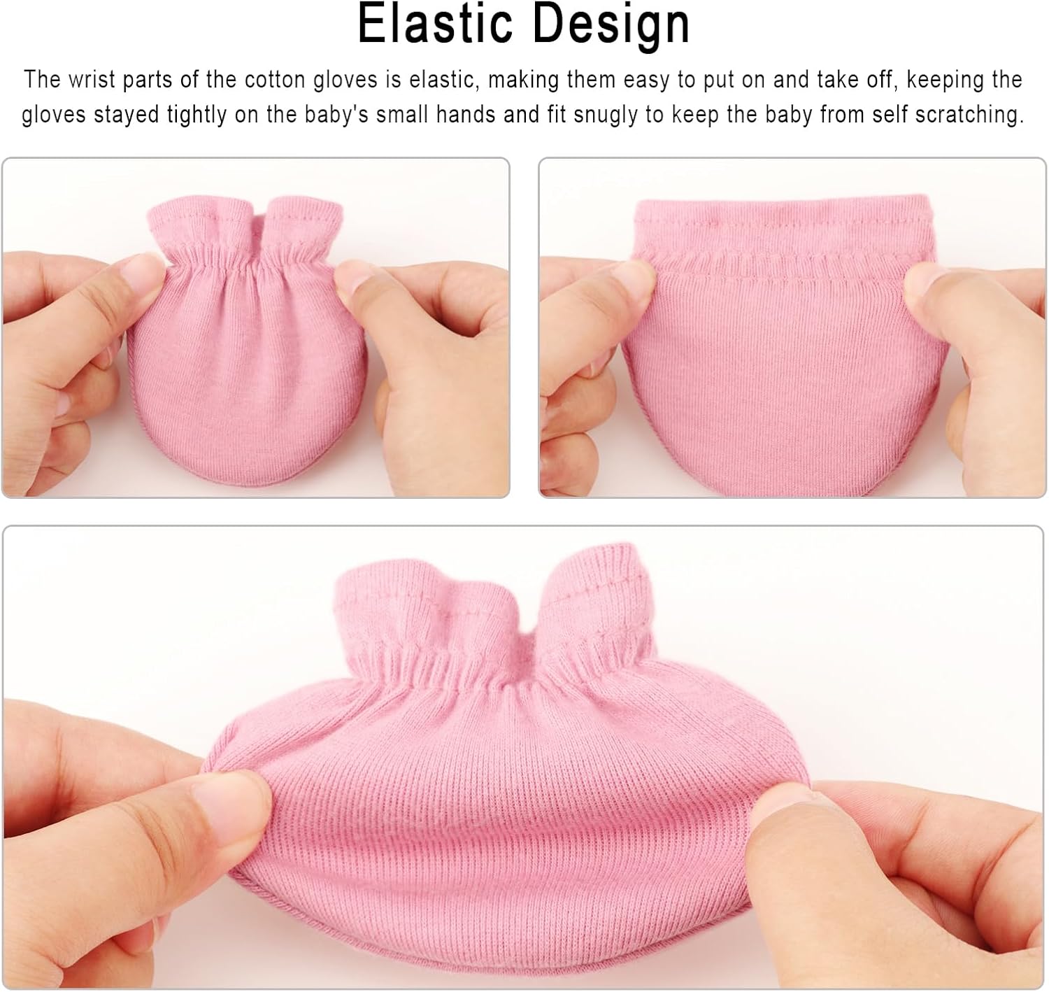DRESHOW Organic Cotton No Scratch mittens for Babies