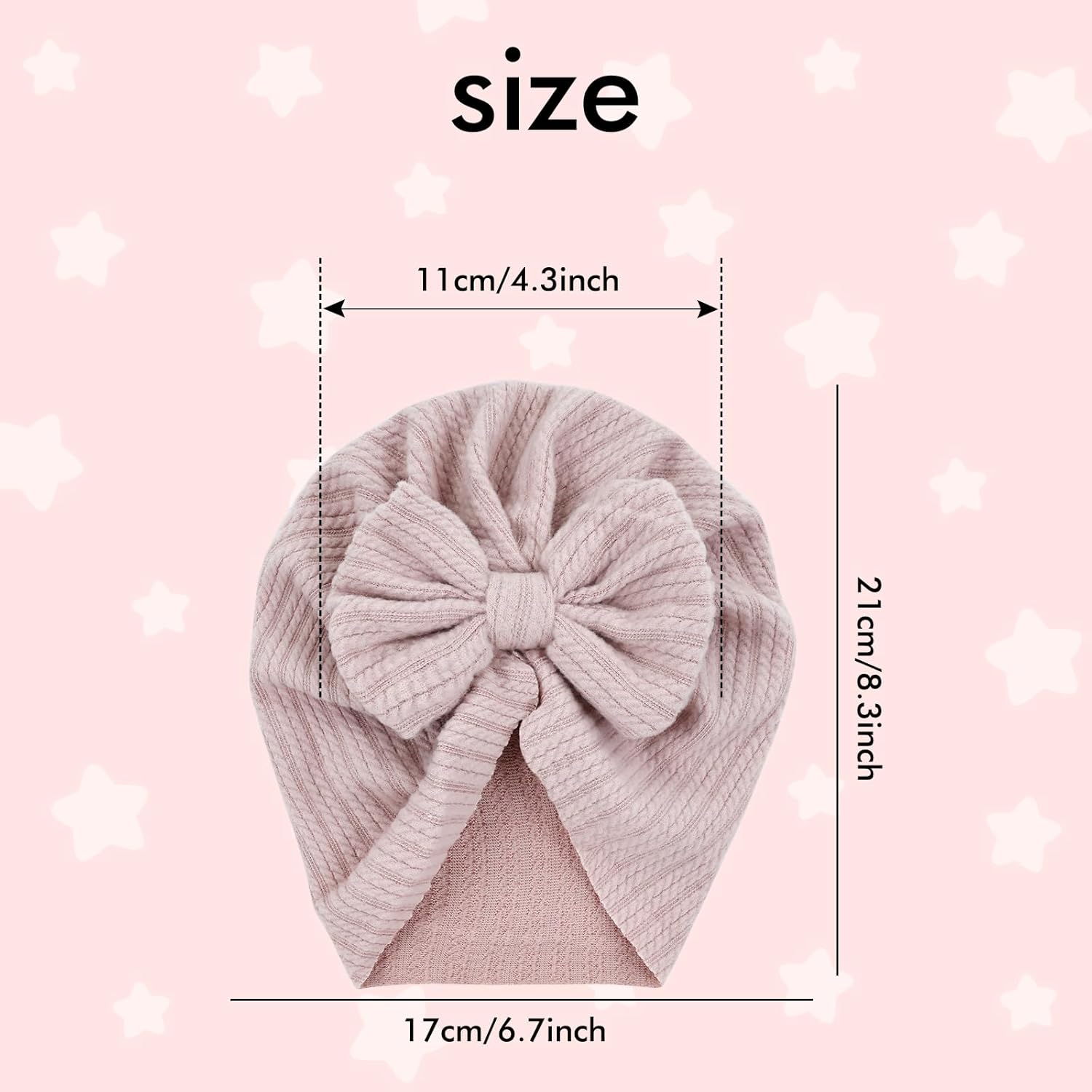 8-Piece Baby Turban Hats with Big Bow for Girls Boys