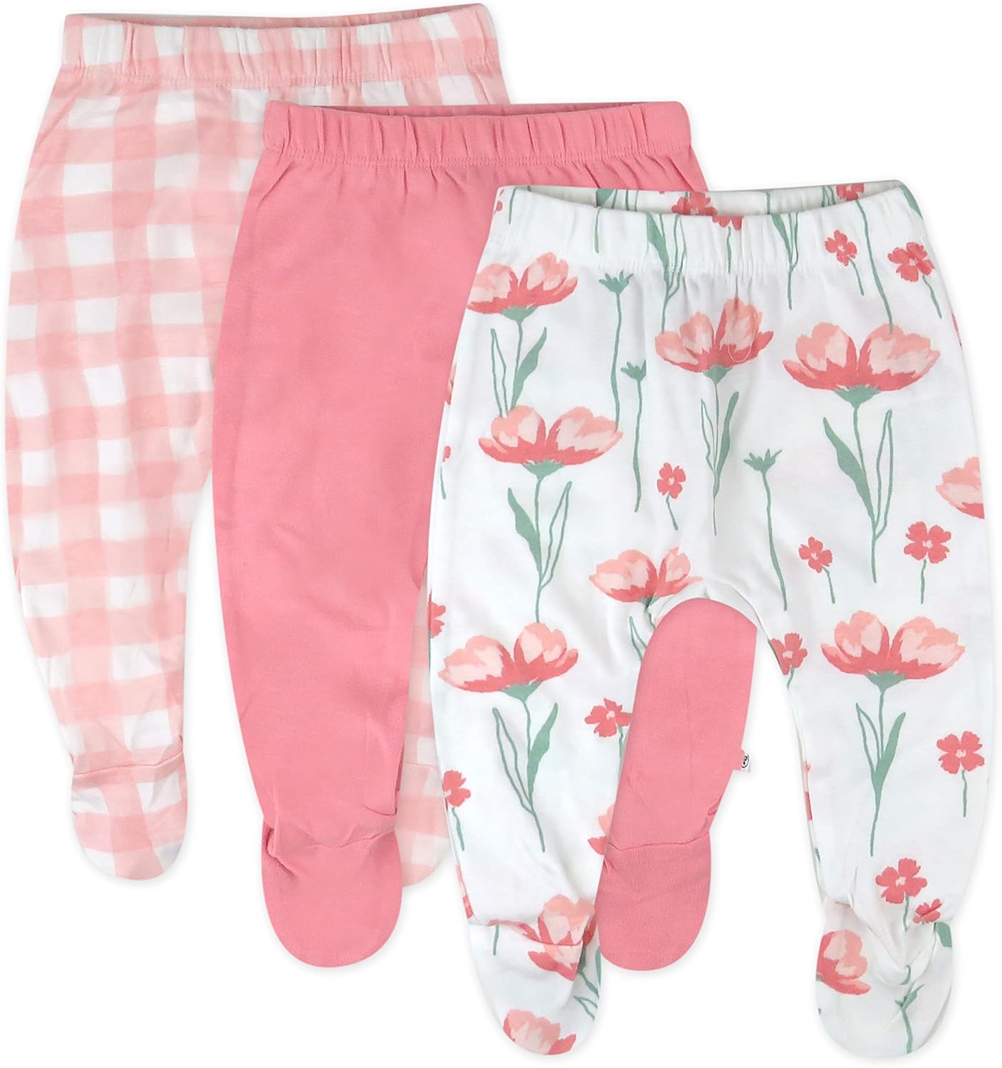 HonestBaby 3-Pack Organic Cotton Footed Pants Roomy Unlimited Play