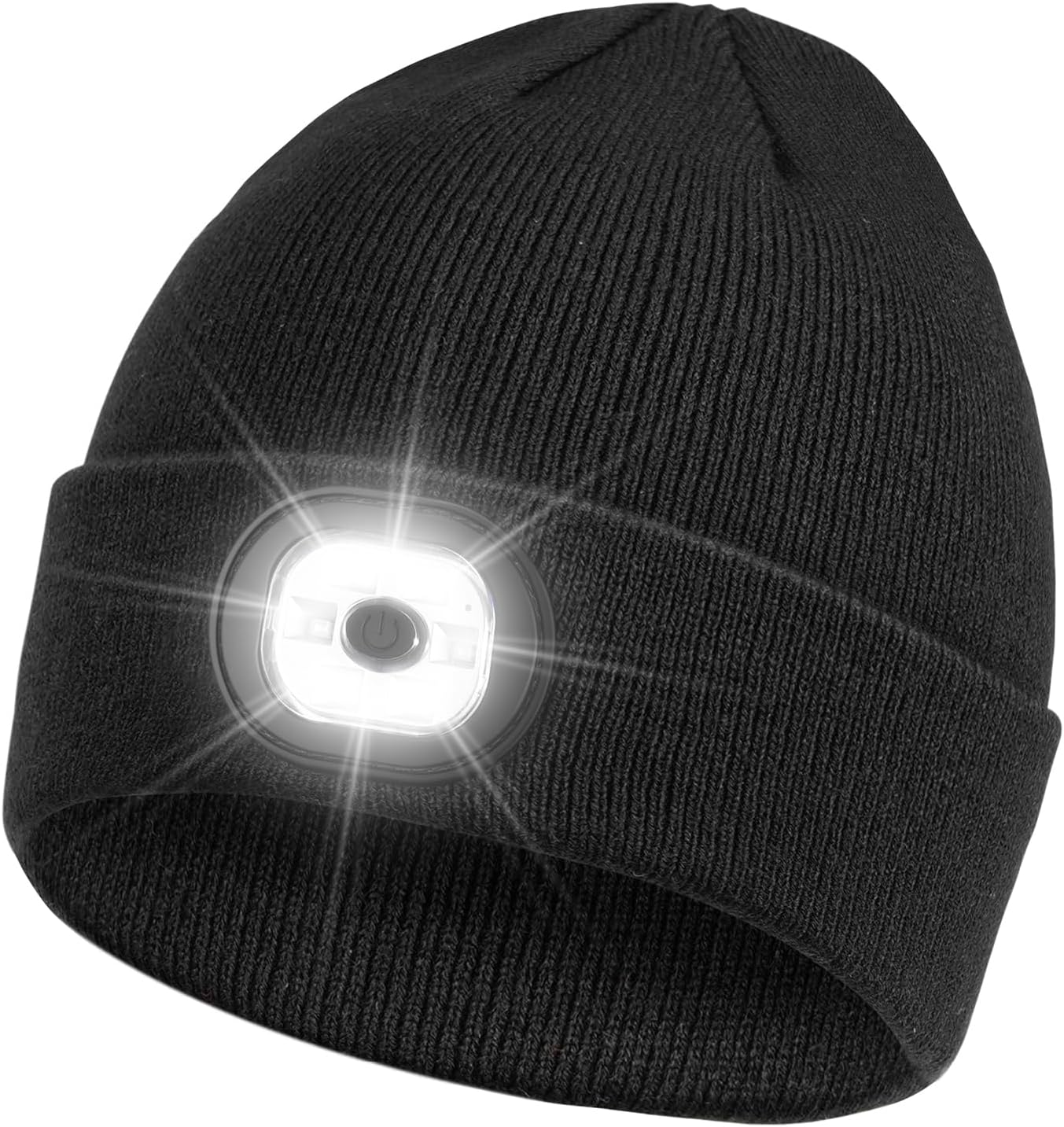 Beanie Headlamp - Dad Gift for Men Rechargeable Hands-Free Winter Lights