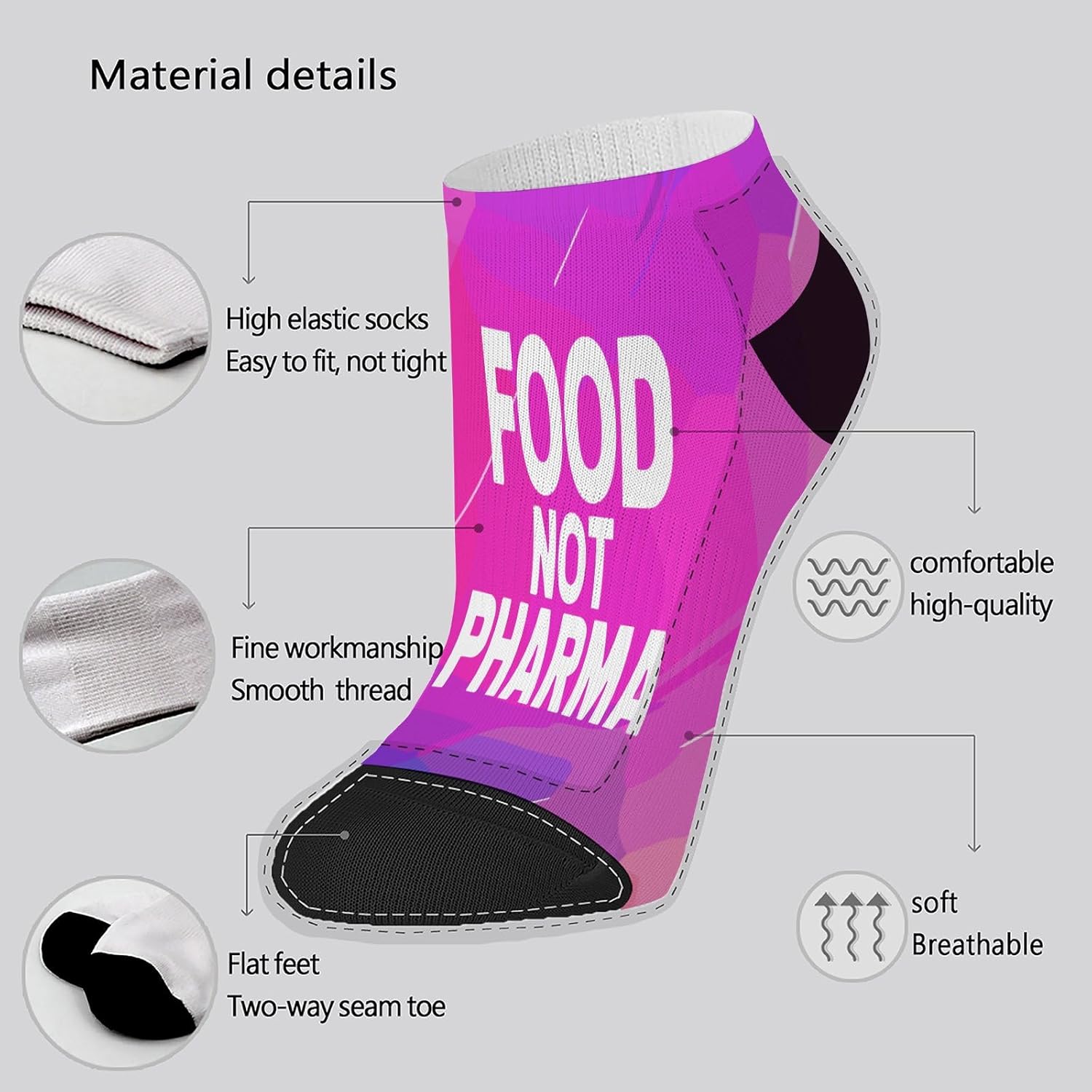 Mens Lightweight Kawaii Ankle Socks