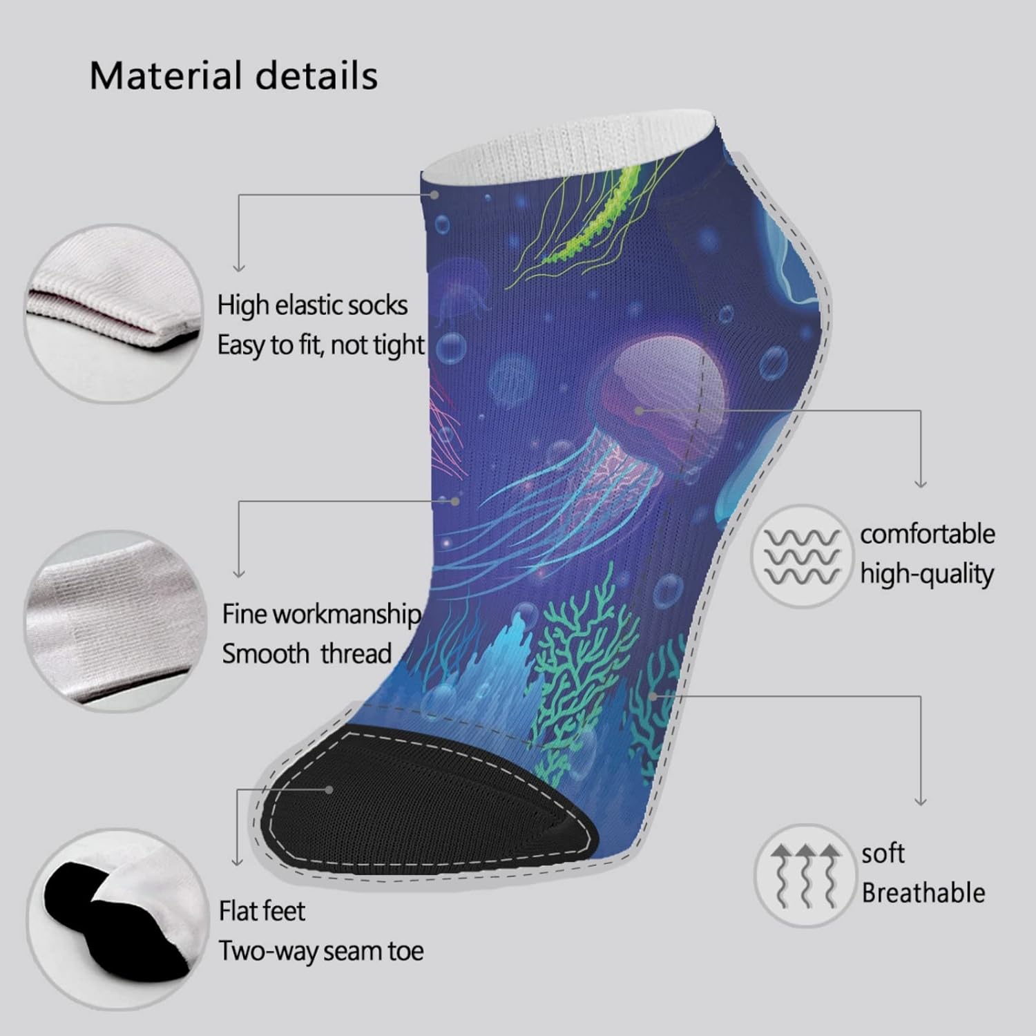 Jellyfish Socks Trendy and Perfect for Running Gym and More