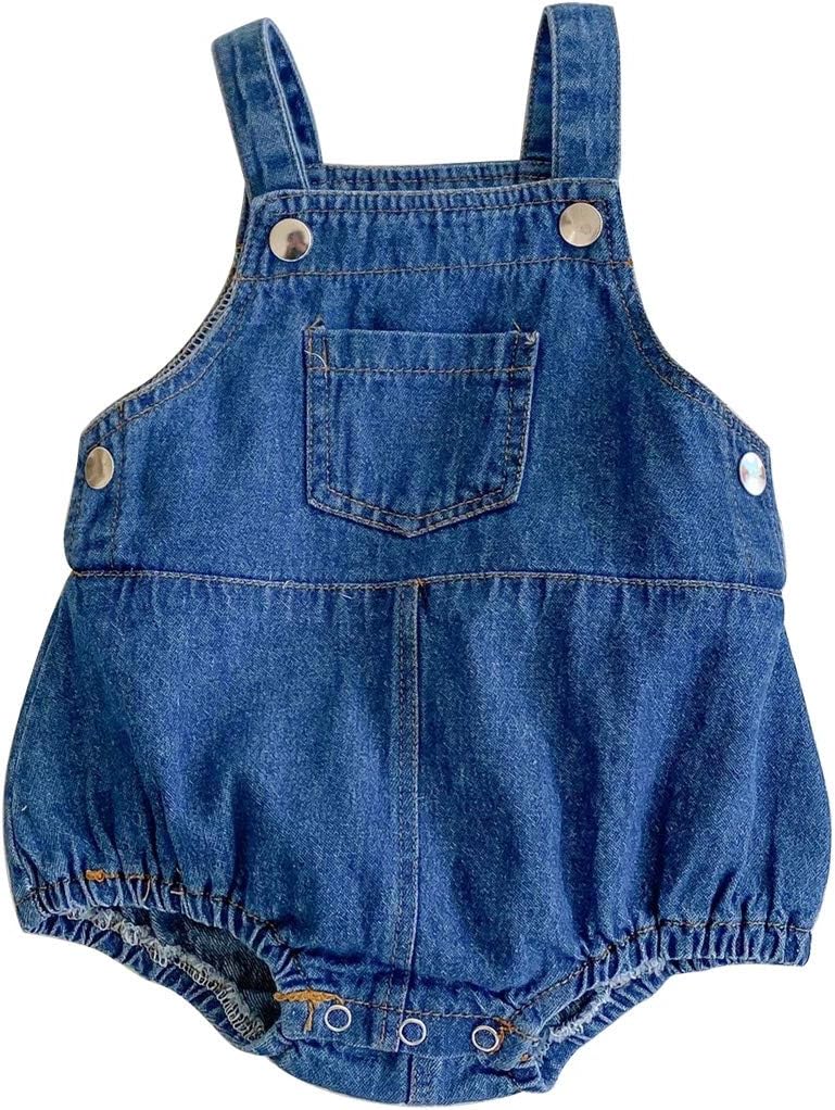 HOOLCHEAN Baby Boys and Girls Denim Bodysuit with Straps
