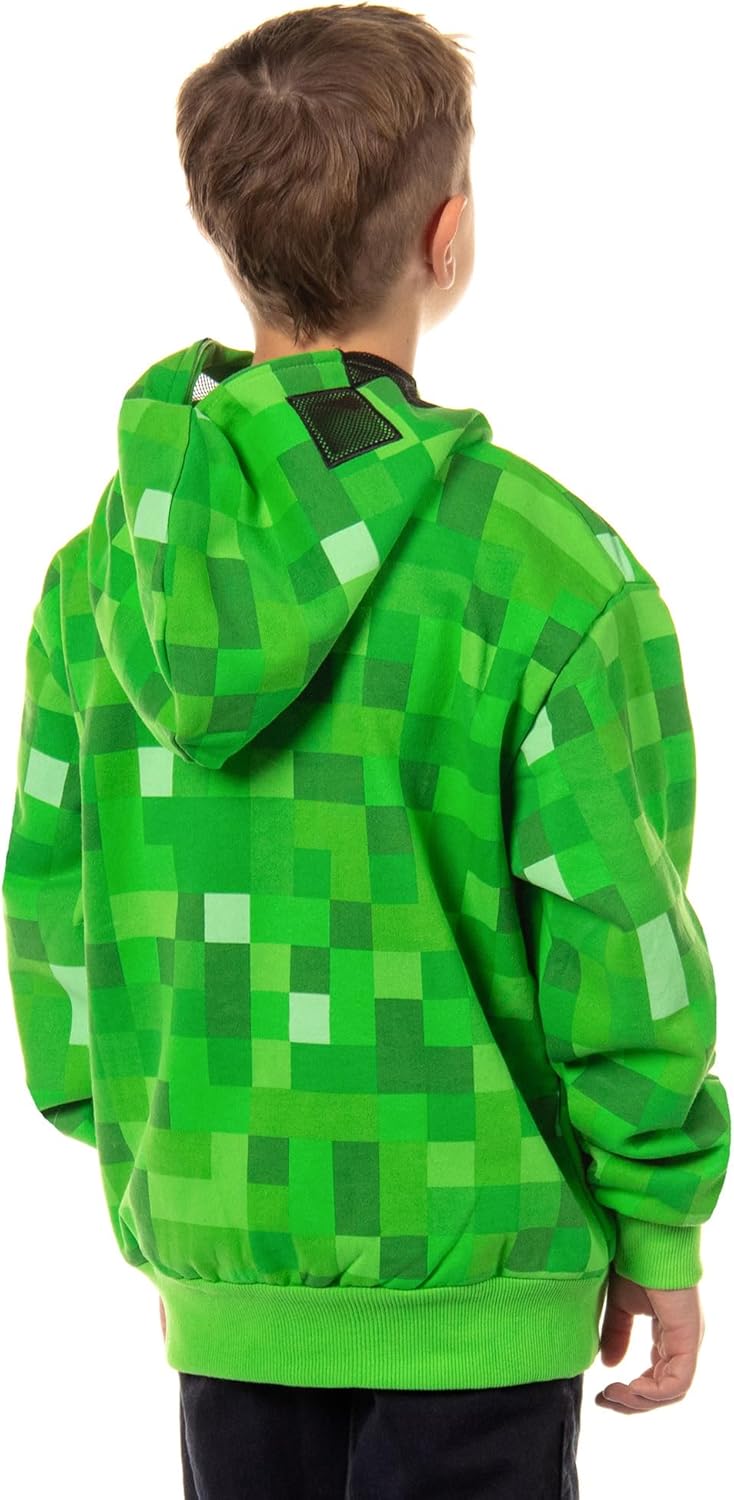Mad Engine Minecraft Boys I AM Creeper Full-Zip Mathy hoodie