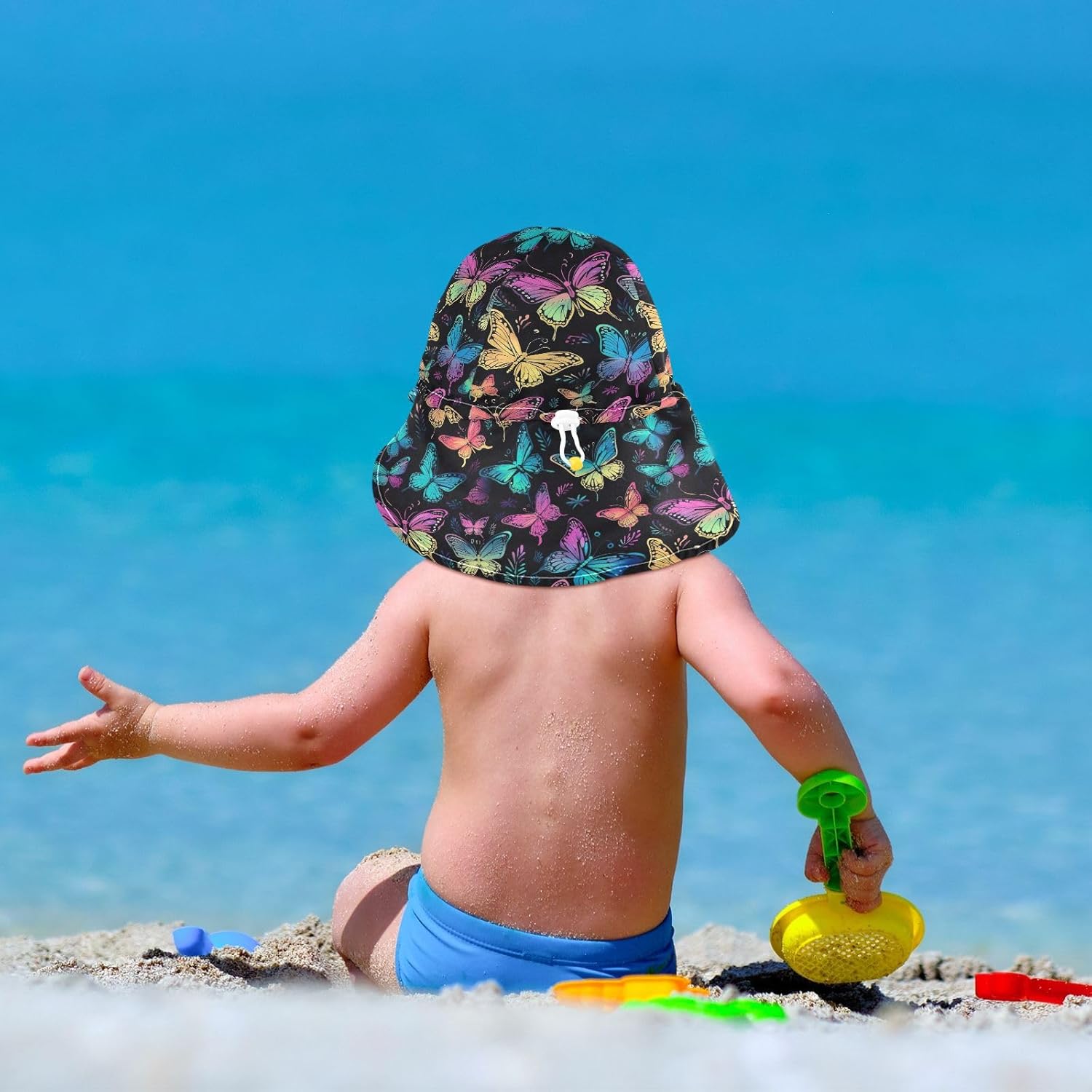 Emelivor Baby Rainbow Sunhat 50 UPF Adjustable for Treasure Buckle