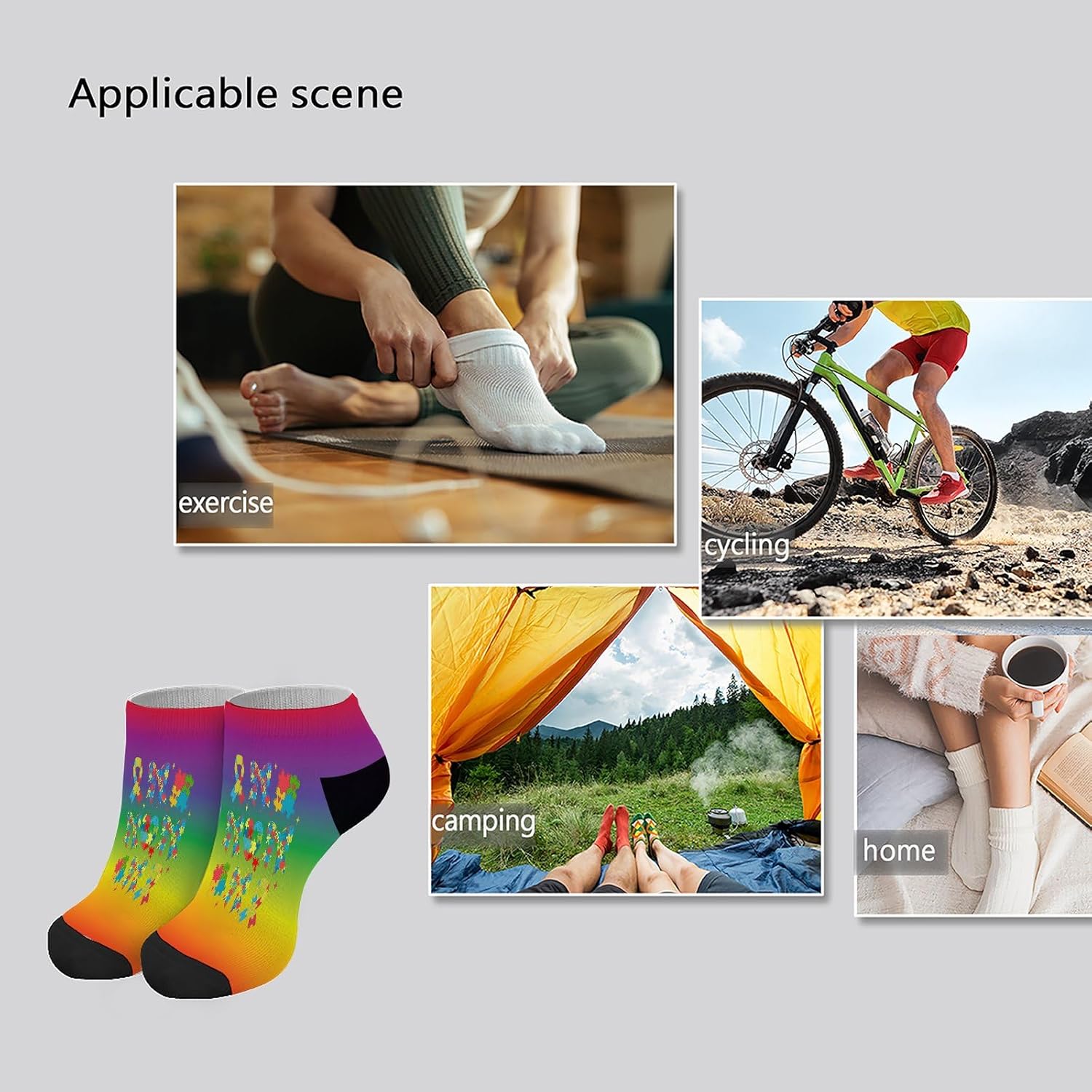 Coquettess Autism Puzzles for Men Hidden Messages Socks