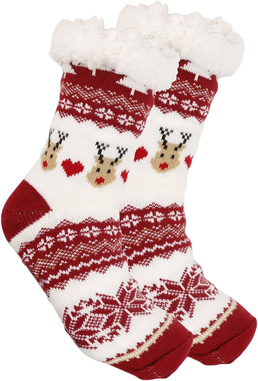 Fuzzy Christmas Socks for Women - Cozy High Ankle Socks