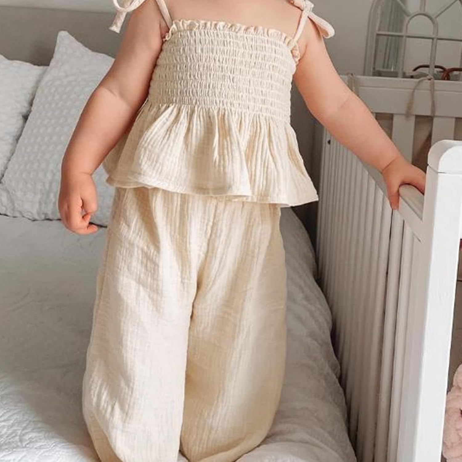 Toddler Girl Linen Camisole Pants Set