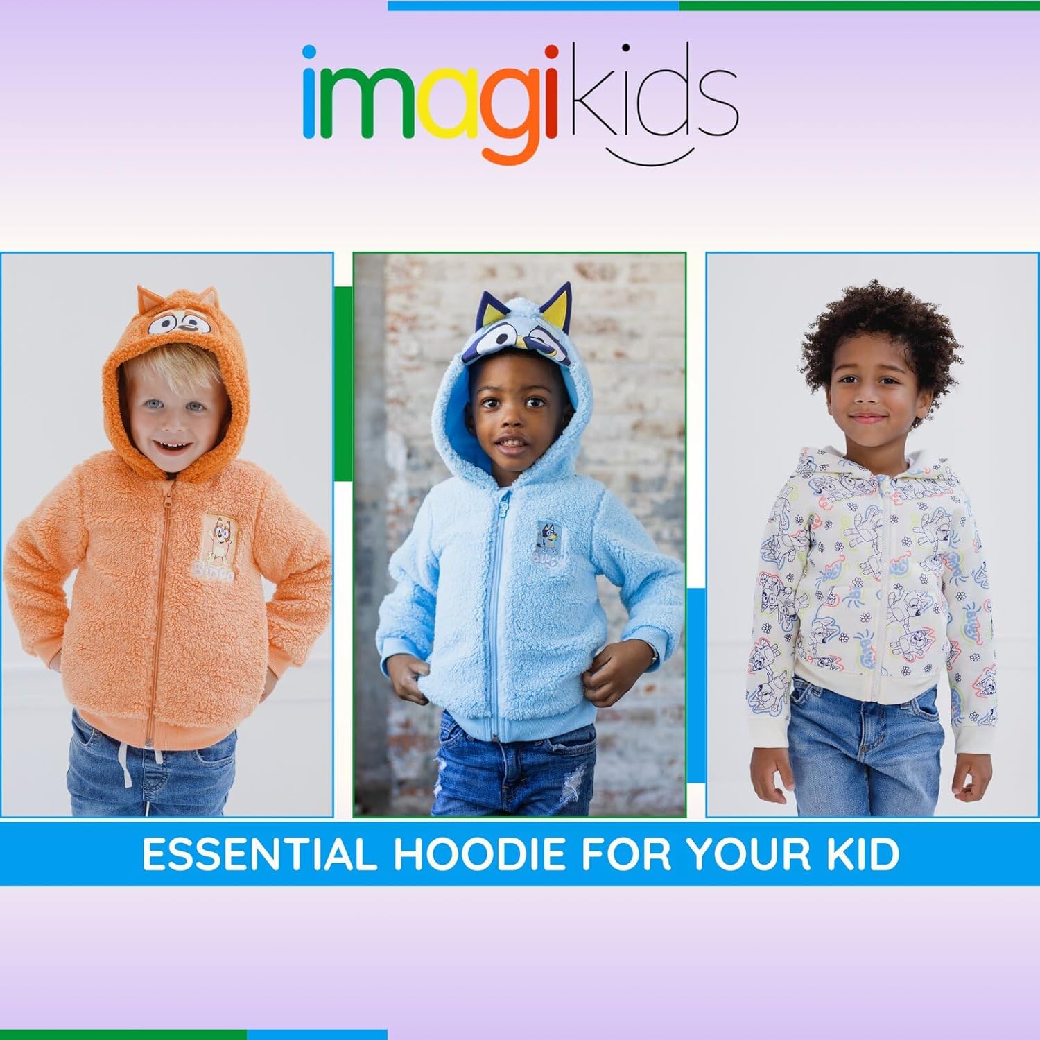 Bluey Cozy Sherpa Zip-Up Hoodie Toddler Big Kids