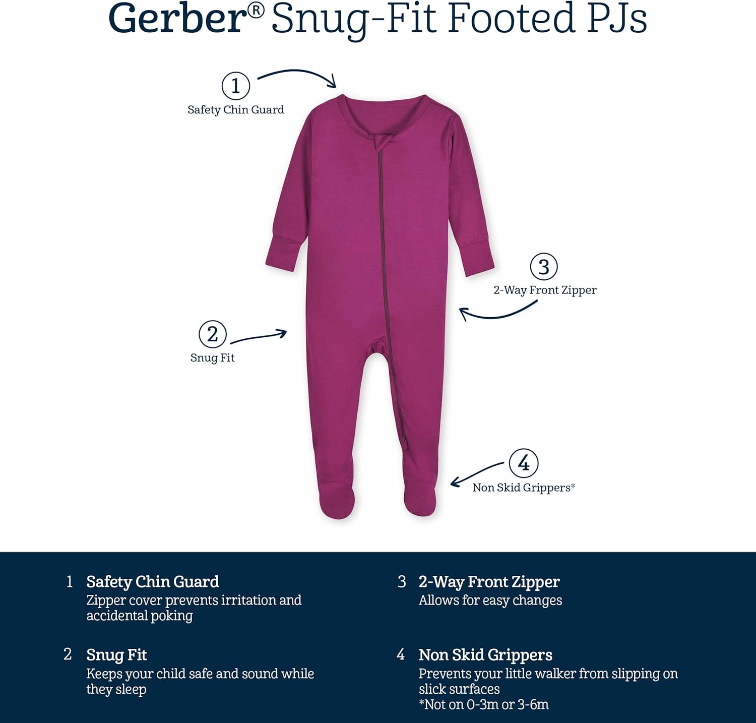 Gerber Baby Girls Eco-Friendly Pajamas