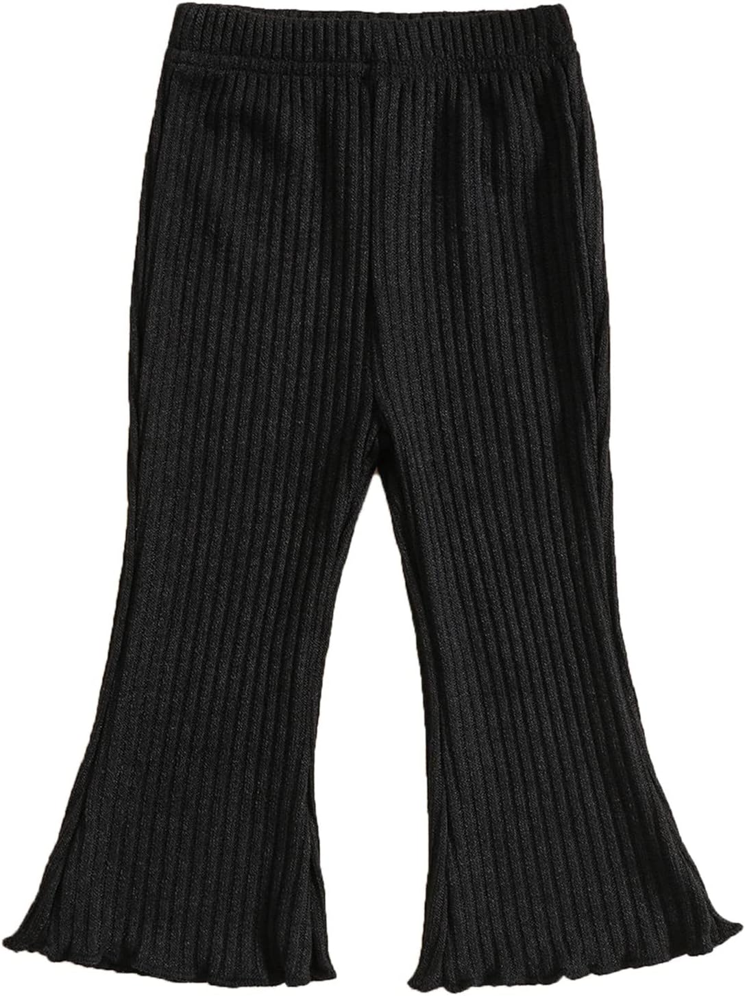 Flared Ribbed Flage pants for Baby Girls - Set of 3