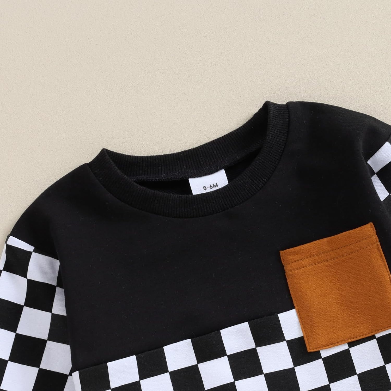 Fall Winter Toddler Baby Checkered Sweatsuit