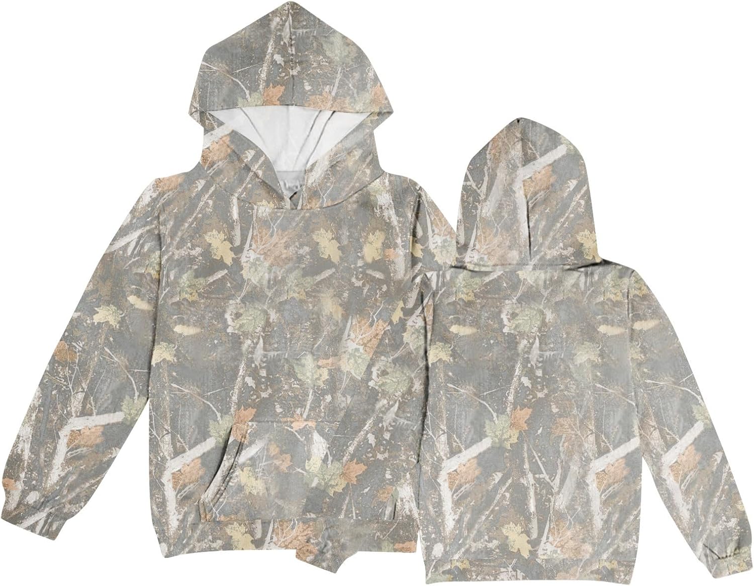 Camo Fleece Pullover for Kids with a Maple Leaf Print