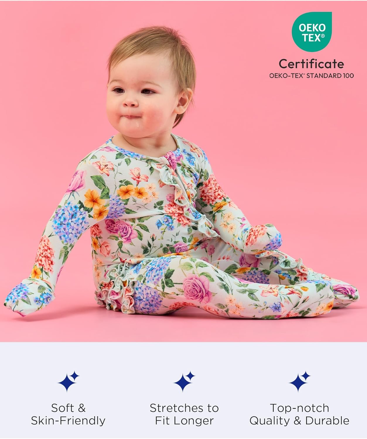 EASWEET Bamboo Viscose Pajamas for Baby Girls Soft Stretchy and Adorable