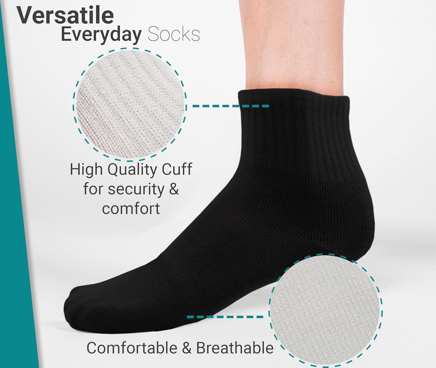 Winterlace Casual Athletic Ankle Socks 48-Pair Pack