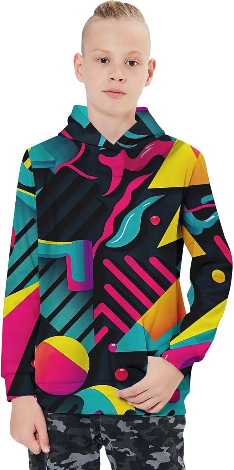 Goodstoworld 3D Graphic Pouchy Hoodie Boys Girls 5-16 Years - Warm Cozy